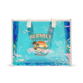 Burnout Beach Club Holographic Beach Tote | Clear Iridescent Beach Bag | Large Summer Tote | Pool Bag | Vacation Gift