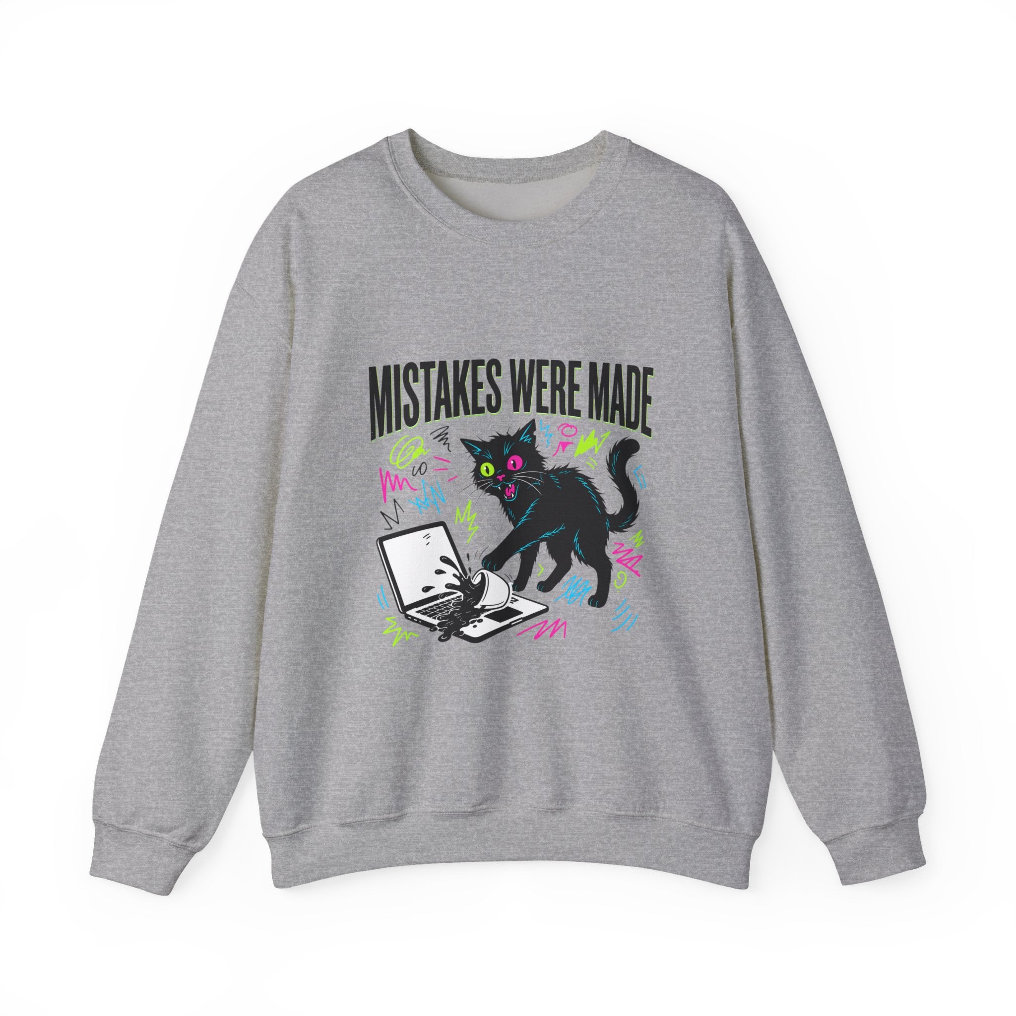 Mistakes Were Made Cat Crewneck Sweatshirt | feral, chaotic humor