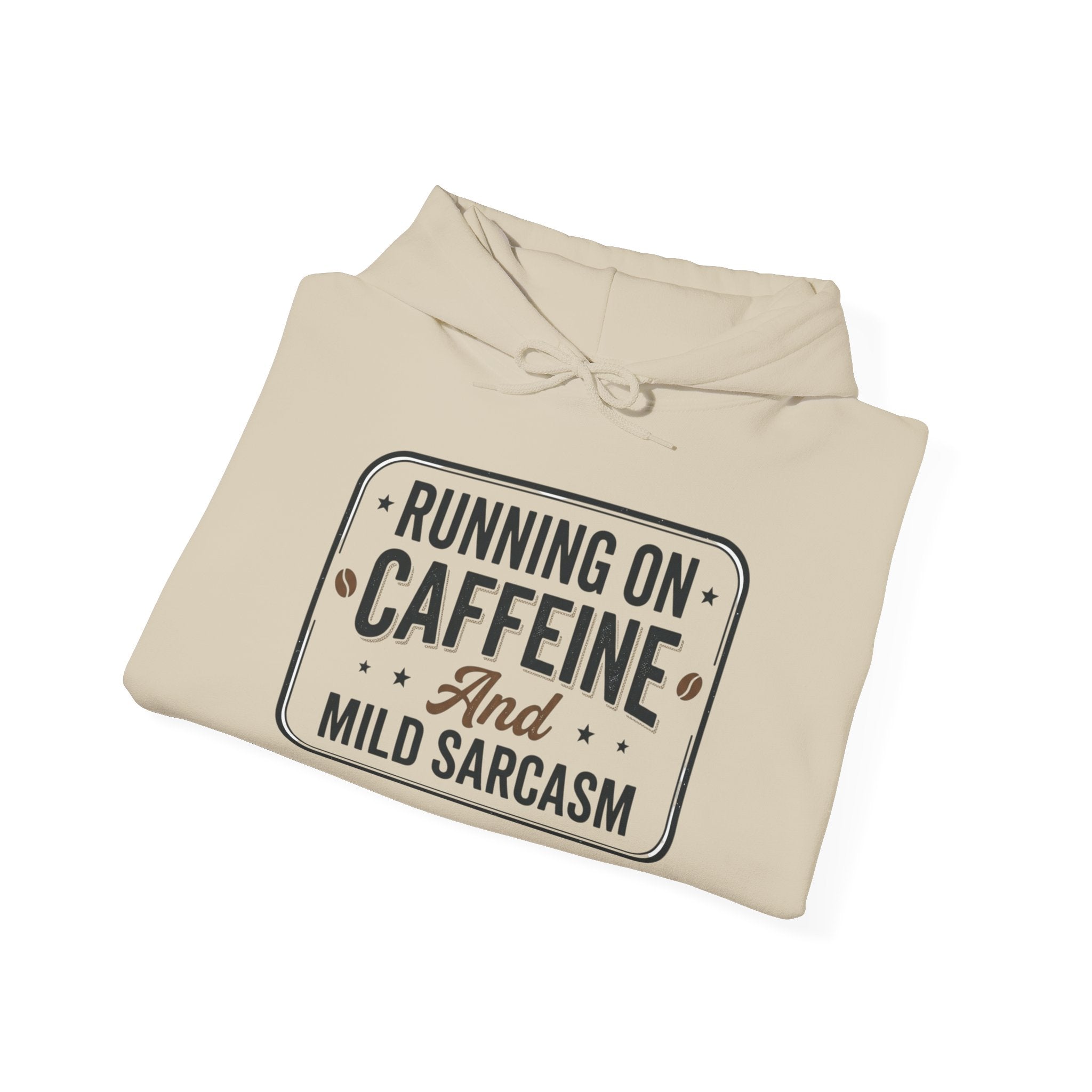 Running on Caffeine and Mild Sarcasm Hoodie | Funny Coffee Lover Sweatshirt | Sarcastic Hoodie Gift | Cozy Unisex Pullover| Multiple Colors Available