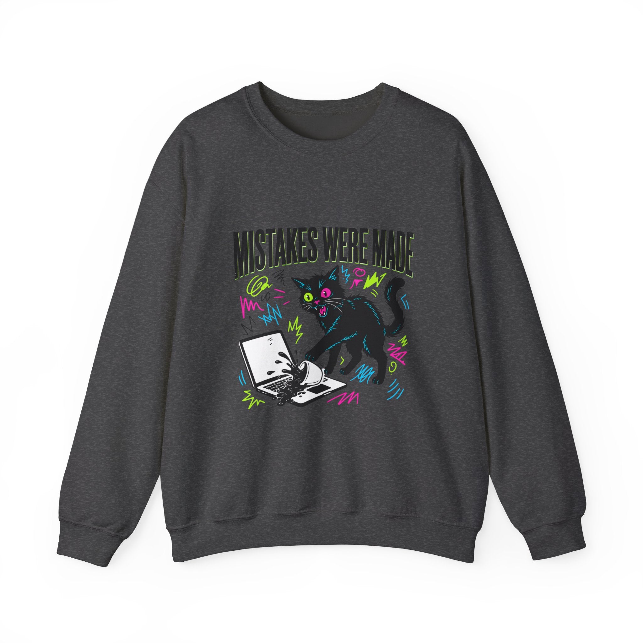 Mistakes Were Made Cat Crewneck Sweatshirt | feral, chaotic humor