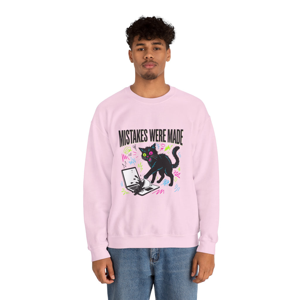 Mistakes Were Made Cat Crewneck Sweatshirt | feral, chaotic humor