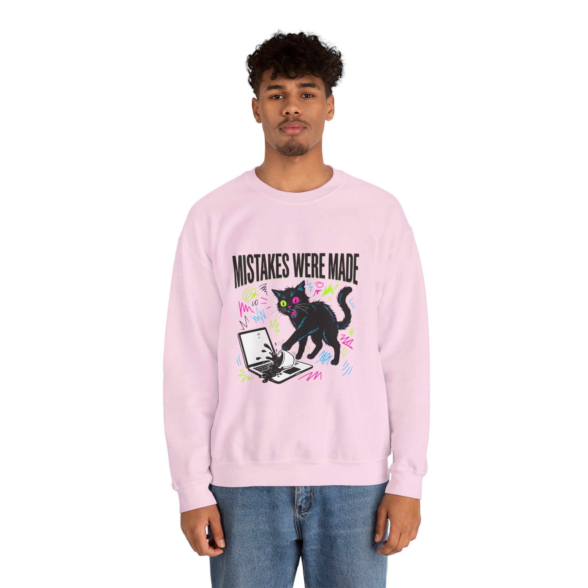Mistakes Were Made Cat Crewneck Sweatshirt | feral, chaotic humor