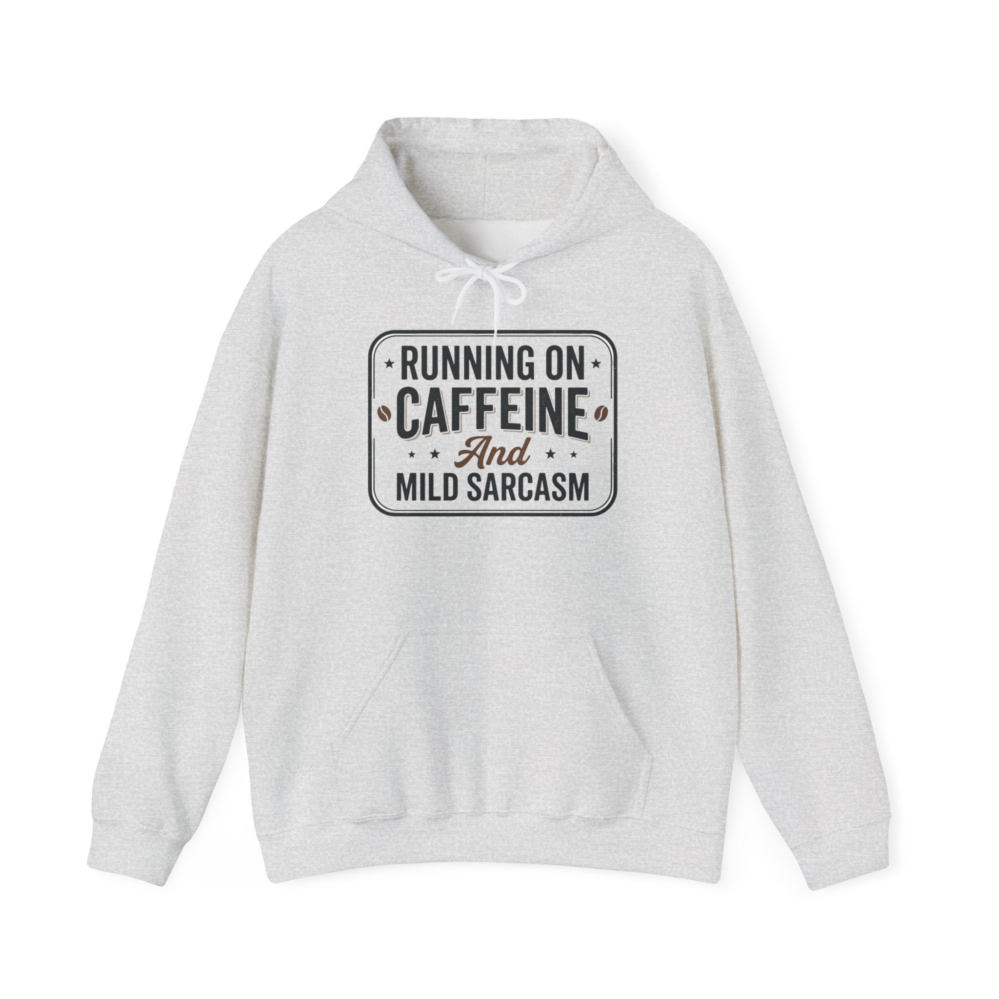 Running on Caffeine and Mild Sarcasm Hoodie | Funny Coffee Lover Sweatshirt | Sarcastic Hoodie Gift | Cozy Unisex Pullover| Multiple Colors Available