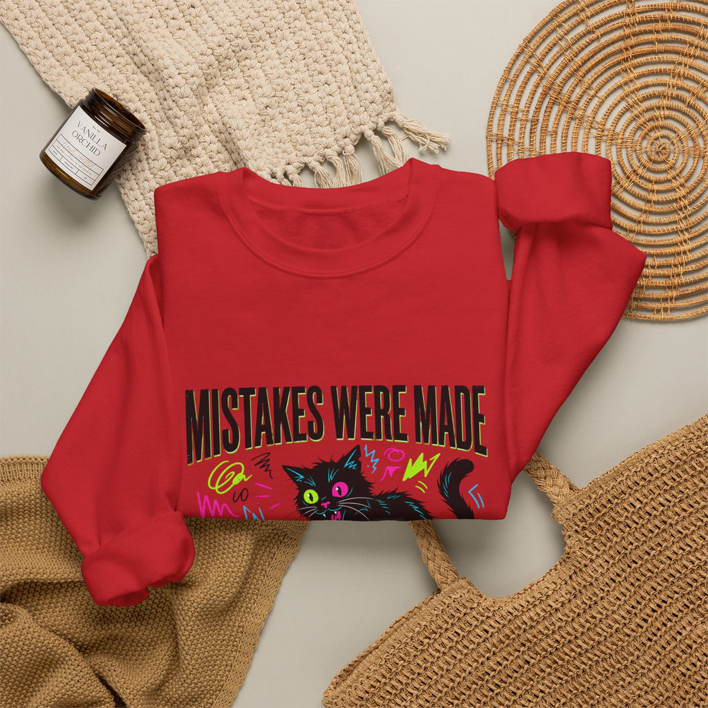 Mistakes Were Made Cat Crewneck Sweatshirt | feral, chaotic humor