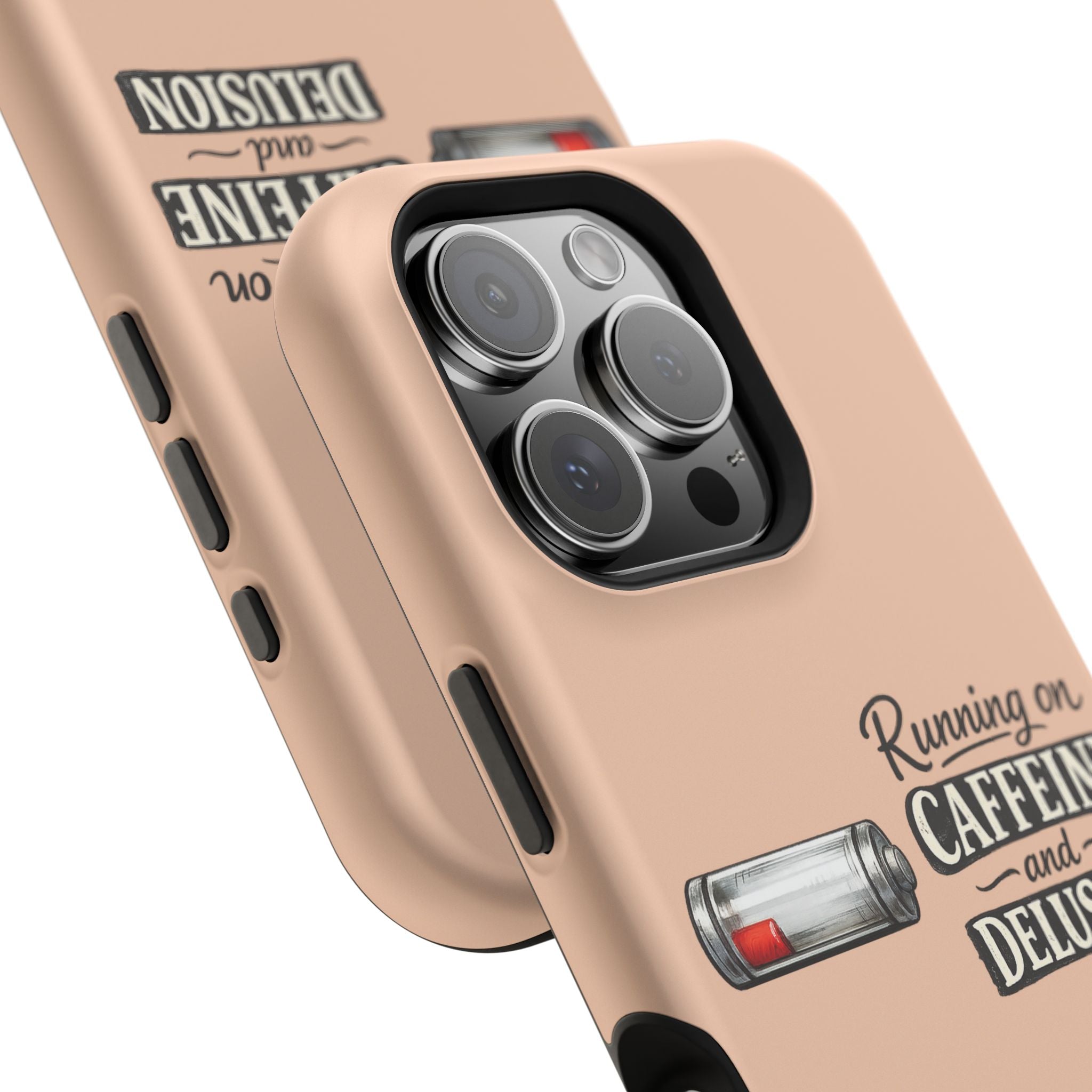 Phone Case — Low Battery: Running on Caffeine & Delusion" Magnetic Impact-Resistant Case
