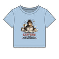 Running on Caffeine & Delusion Baby Tee | Cute Coffee Girl Graphic Shirt | Funny Burnout Aesthetic Top
