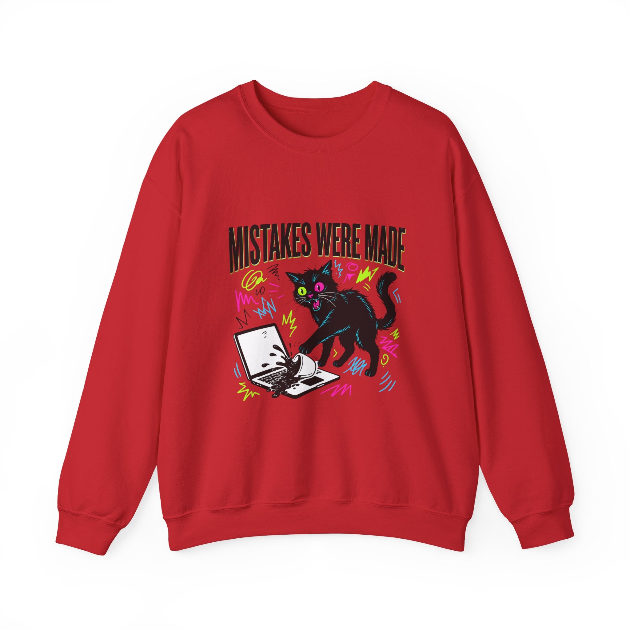Mistakes Were Made Cat Crewneck Sweatshirt | feral, chaotic humor
