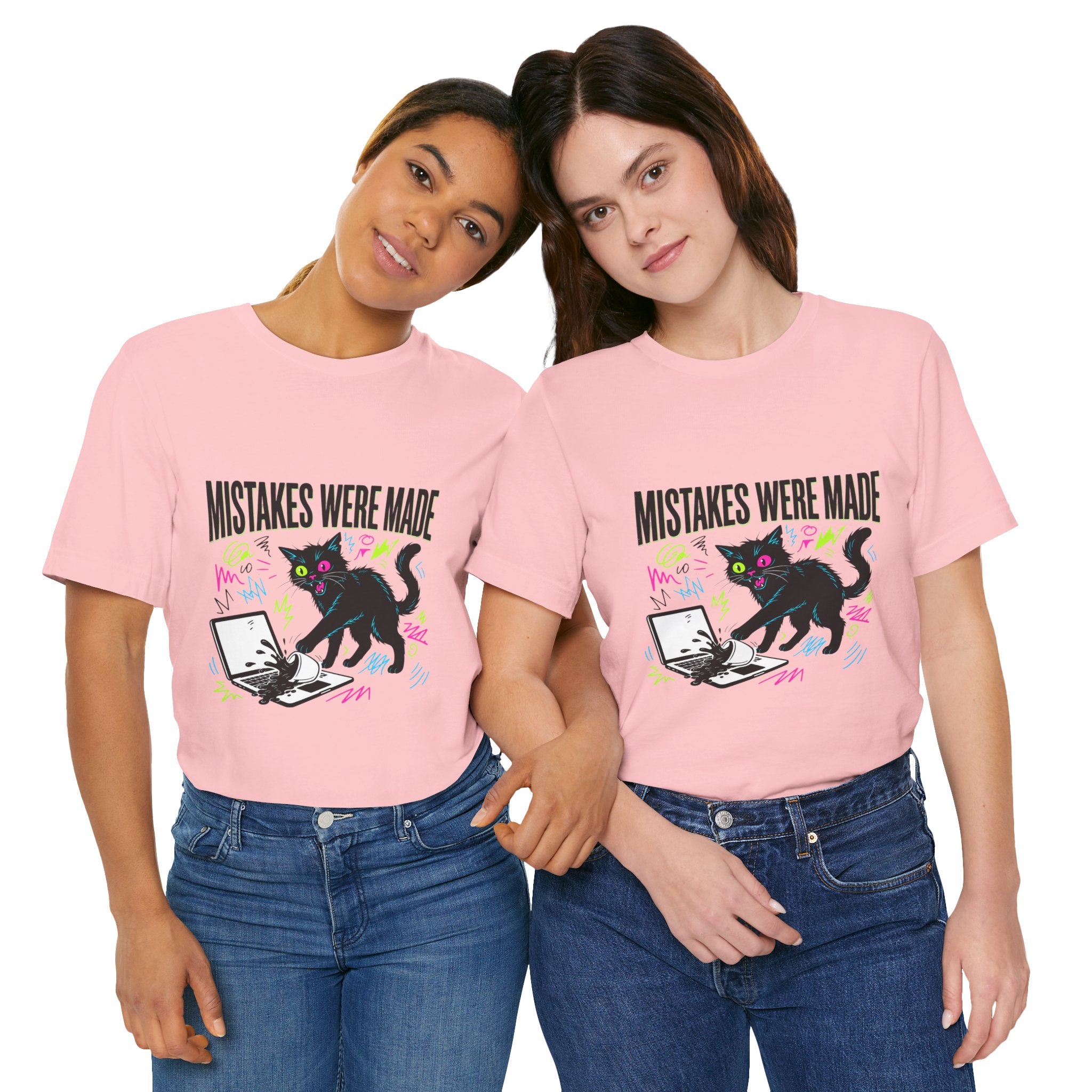 Mistakes Were Made tee | Feral chaotic humor, millennial burnout, unhinged cat