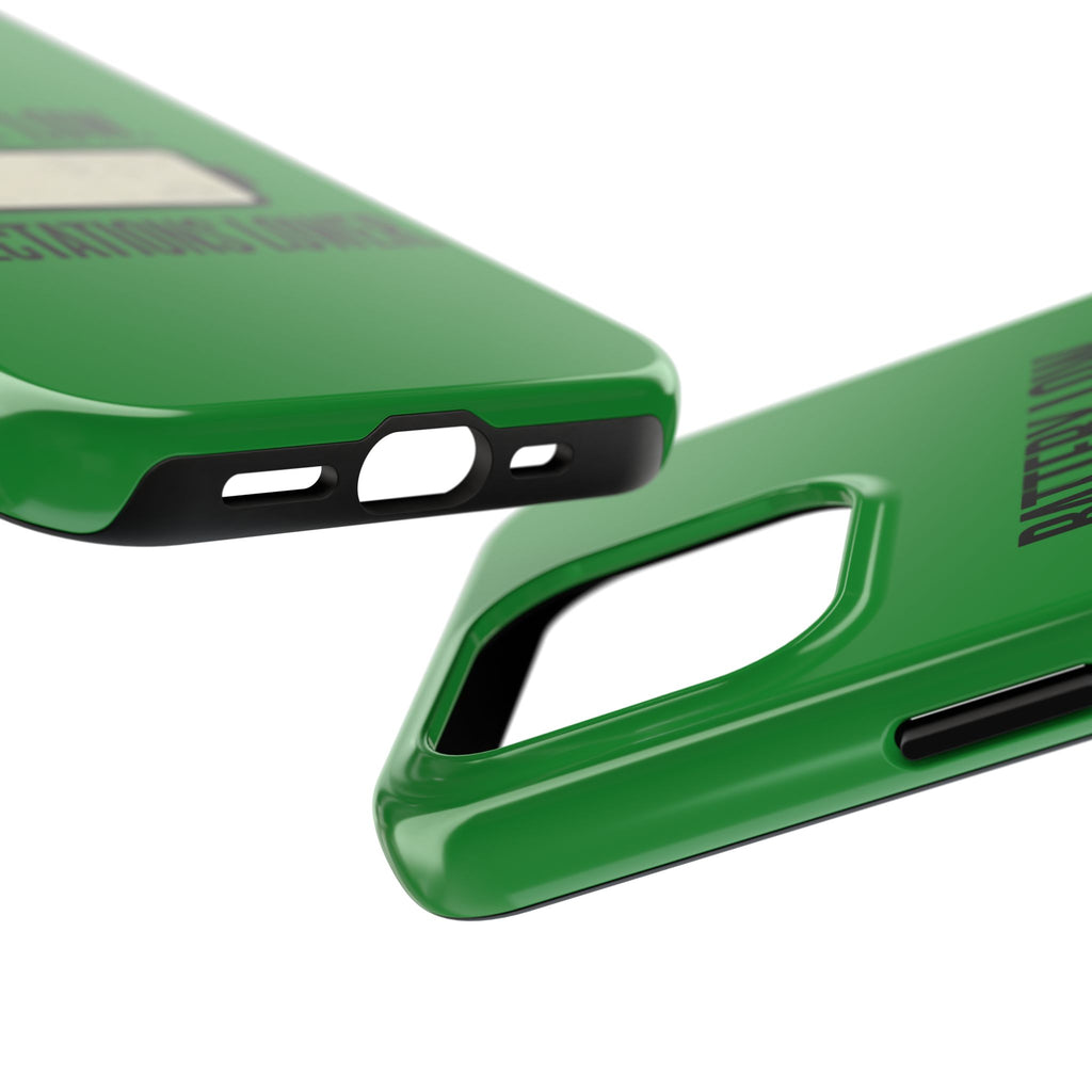 Tough Phone Case — "Battery Low. Expectations Lower." Graphic Protective Cover