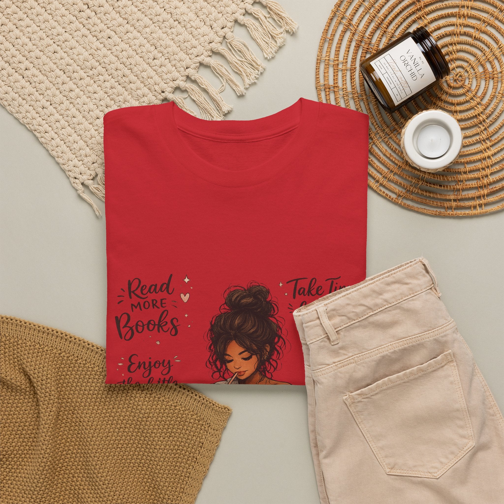 Cozy Reader Shirt | Book Lover Graphic Tee | Hand Drawn Coffee & Books Aesthetic T-Shirt