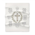 Faith Cross Throw Blanket — Scripture Verses & Laurel Wreath Christian Decor