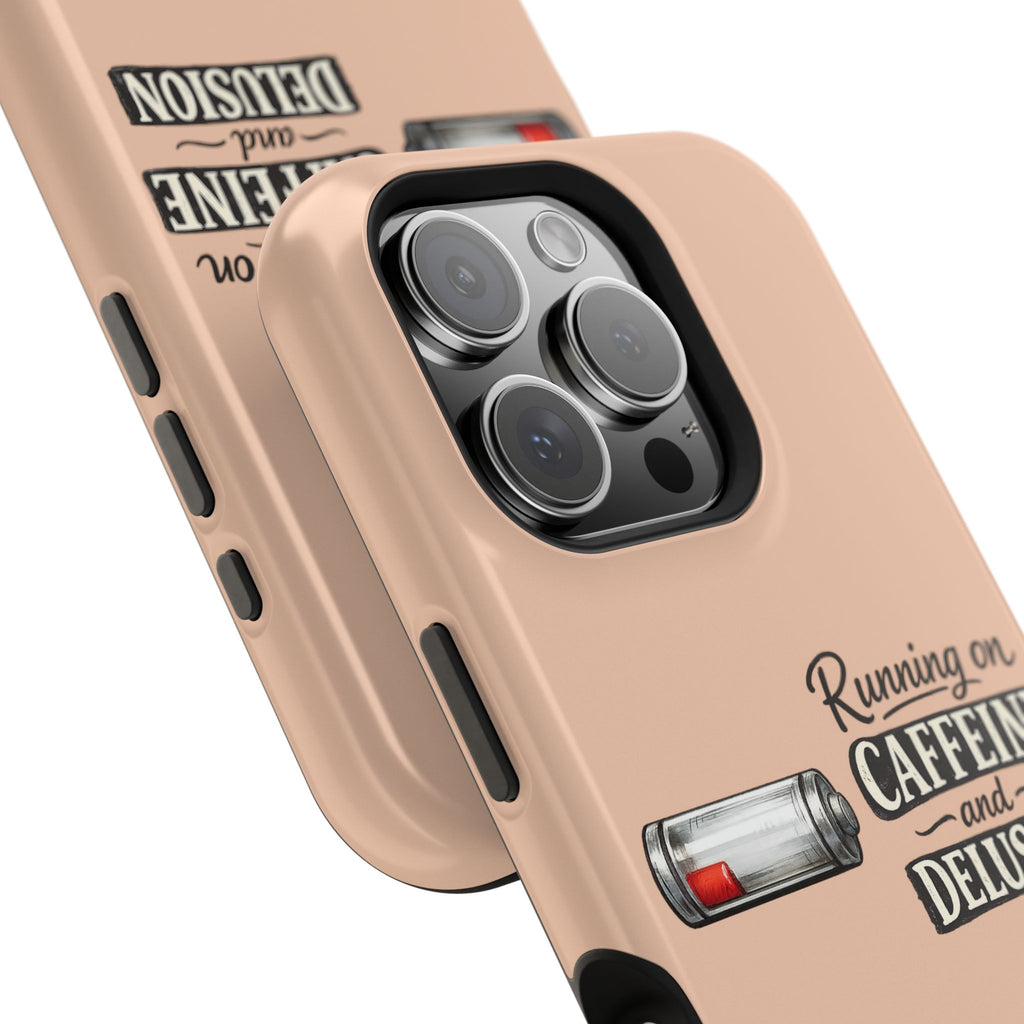 Phone Case — Low Battery: Running on Caffeine & Delusion" Magnetic Impact-Resistant Case