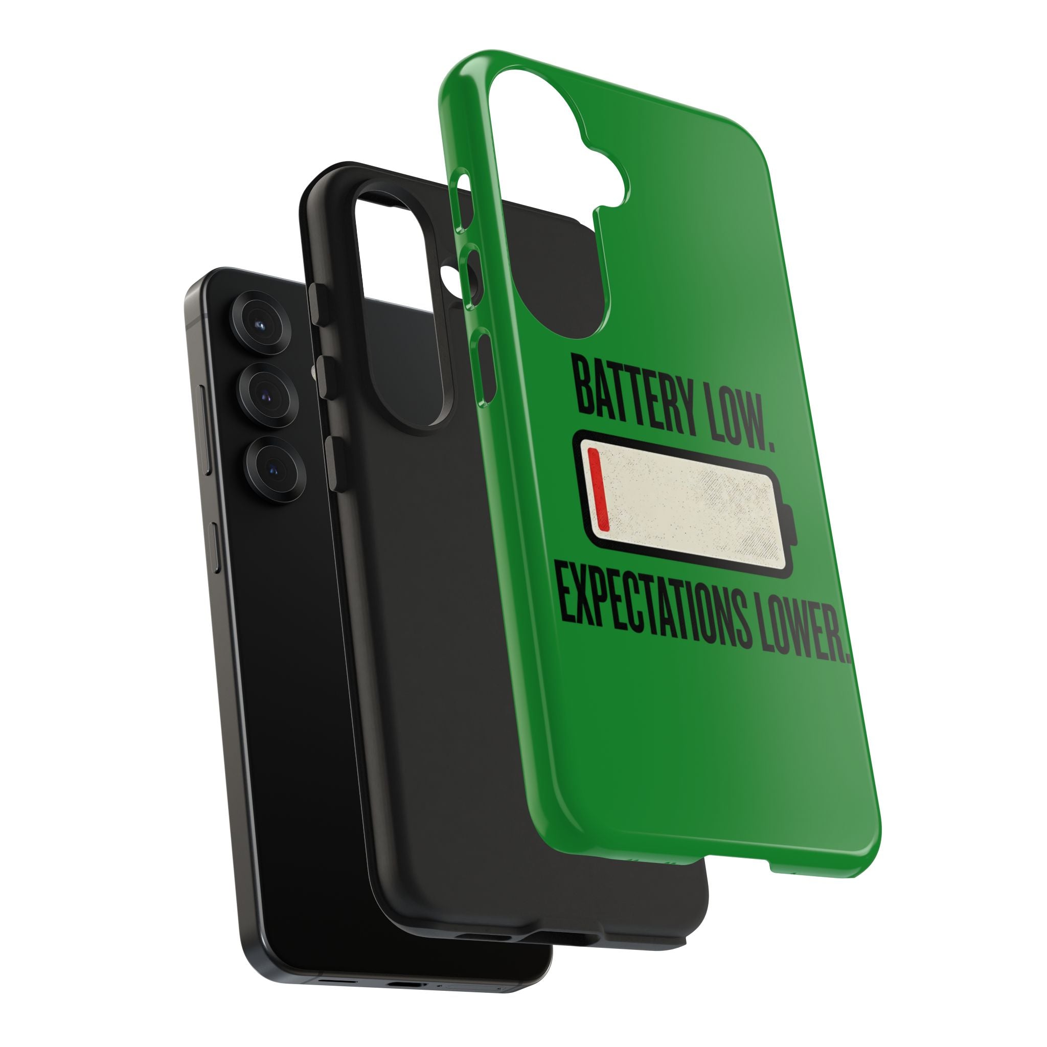 Tough Phone Case — "Battery Low. Expectations Lower." Graphic Protective Cover