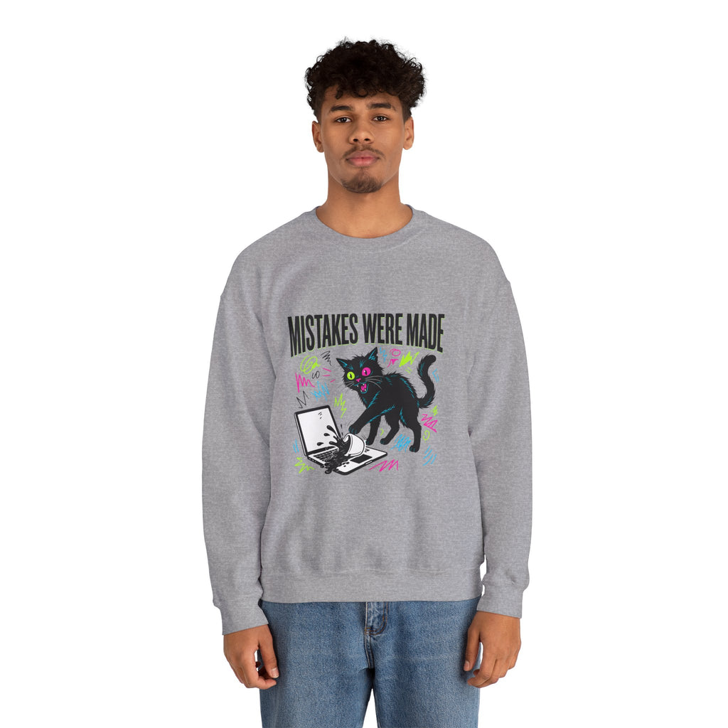 Mistakes Were Made Cat Crewneck Sweatshirt | feral, chaotic humor