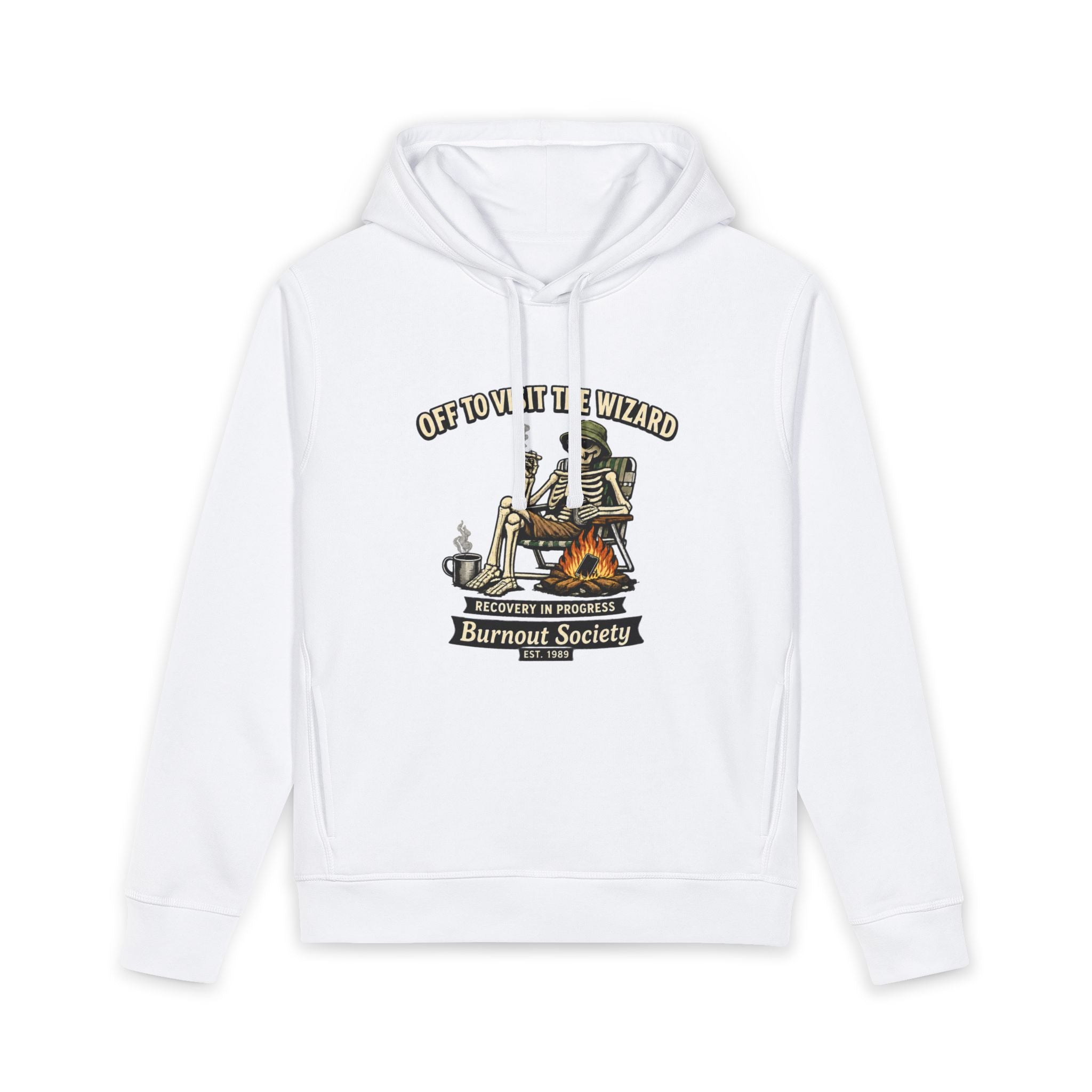 Burnout Society RV Camper Hoodie | Off to Live w/ a Wizard campfire design
