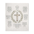 Inspirational Scripture Quilted Throw Blanket — Cross & Bible Verses Wall Art Throw