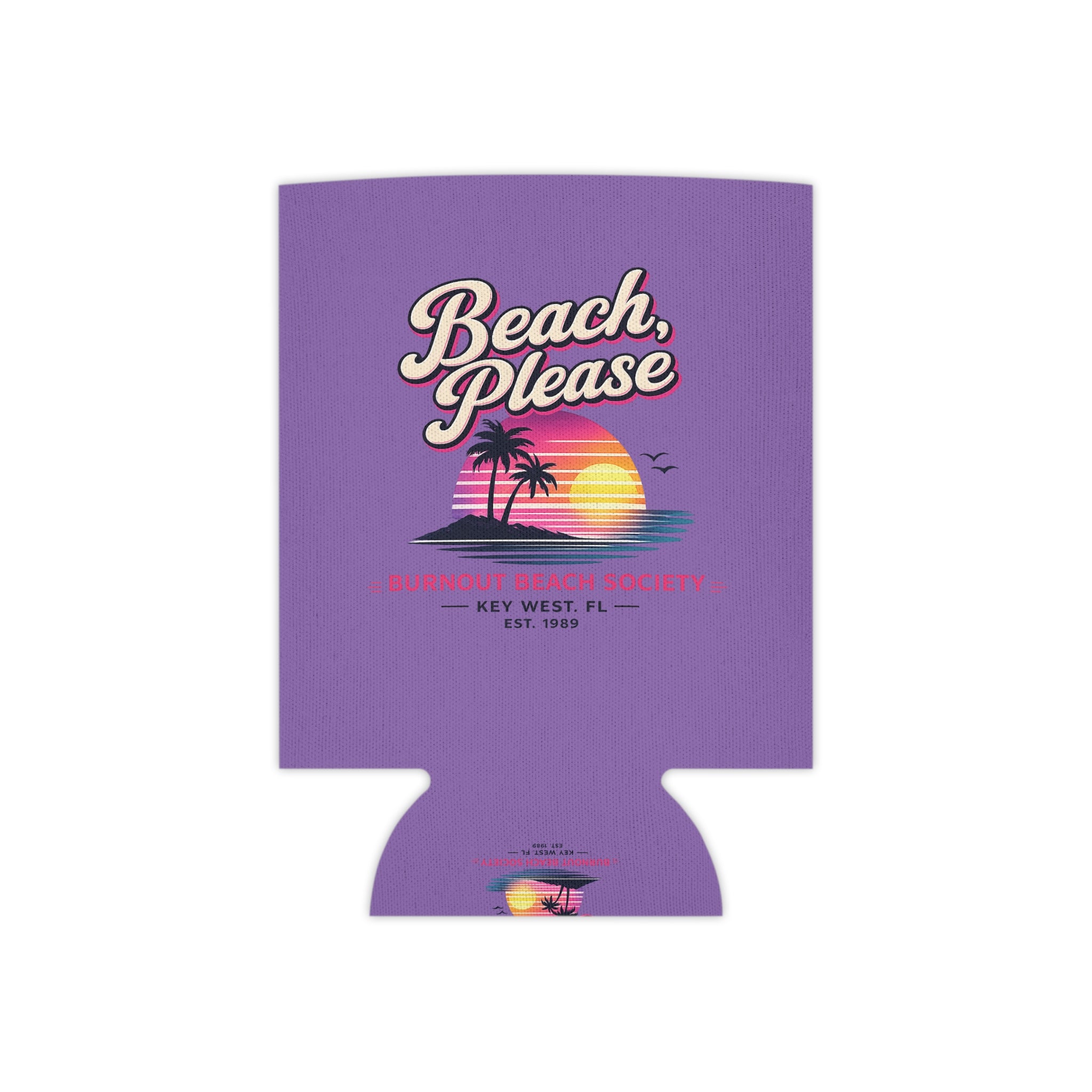 Beach Please Can Cooler | Retro Beach Koozie | Regular & Slim 12 oz Can Cooler | Funny Beach Gift | Pool Party Drink Sleeve