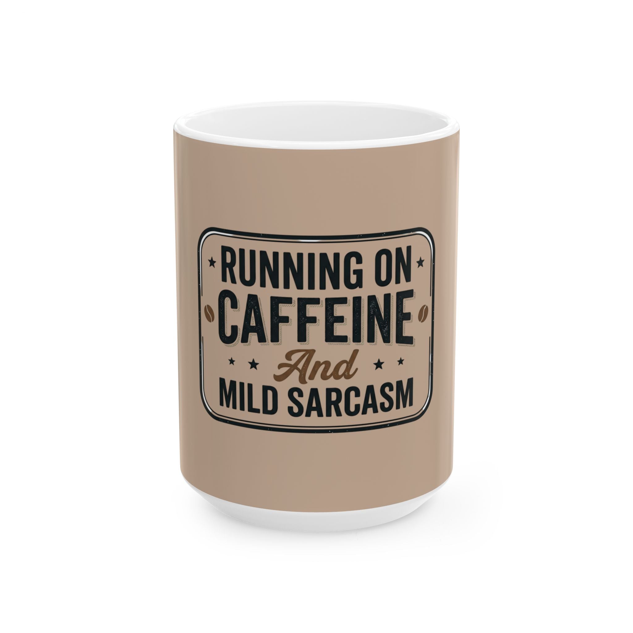 Running on Caffeine and Mild Sarcasm Coffee Mug | Funny Coffee Lover Gift | Sarcastic Mug for Coworker, Teacher, Mom, or Friend