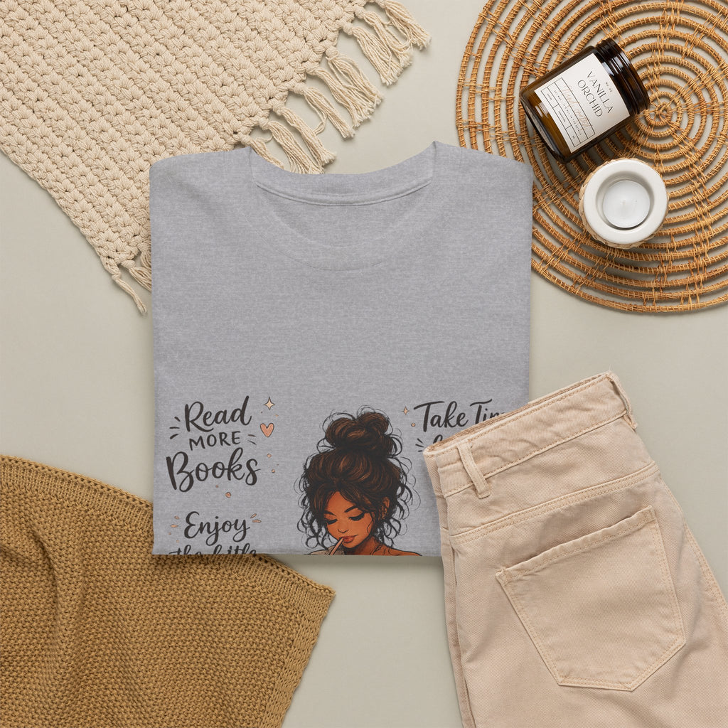 Cozy Reader Shirt | Book Lover Graphic Tee | Hand Drawn Coffee & Books Aesthetic T-Shirt