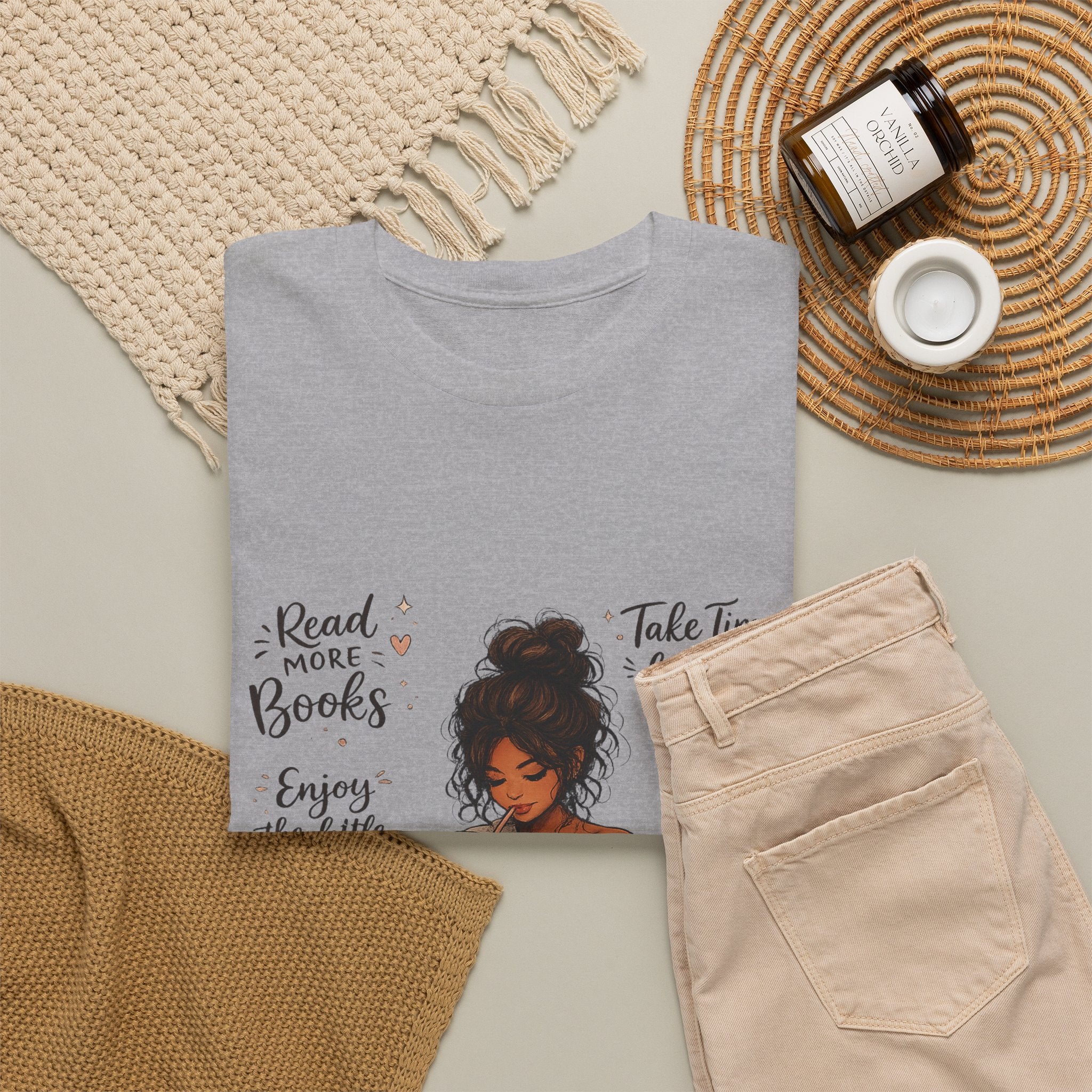 Cozy Reader Shirt | Book Lover Graphic Tee | Hand Drawn Coffee & Books Aesthetic T-Shirt
