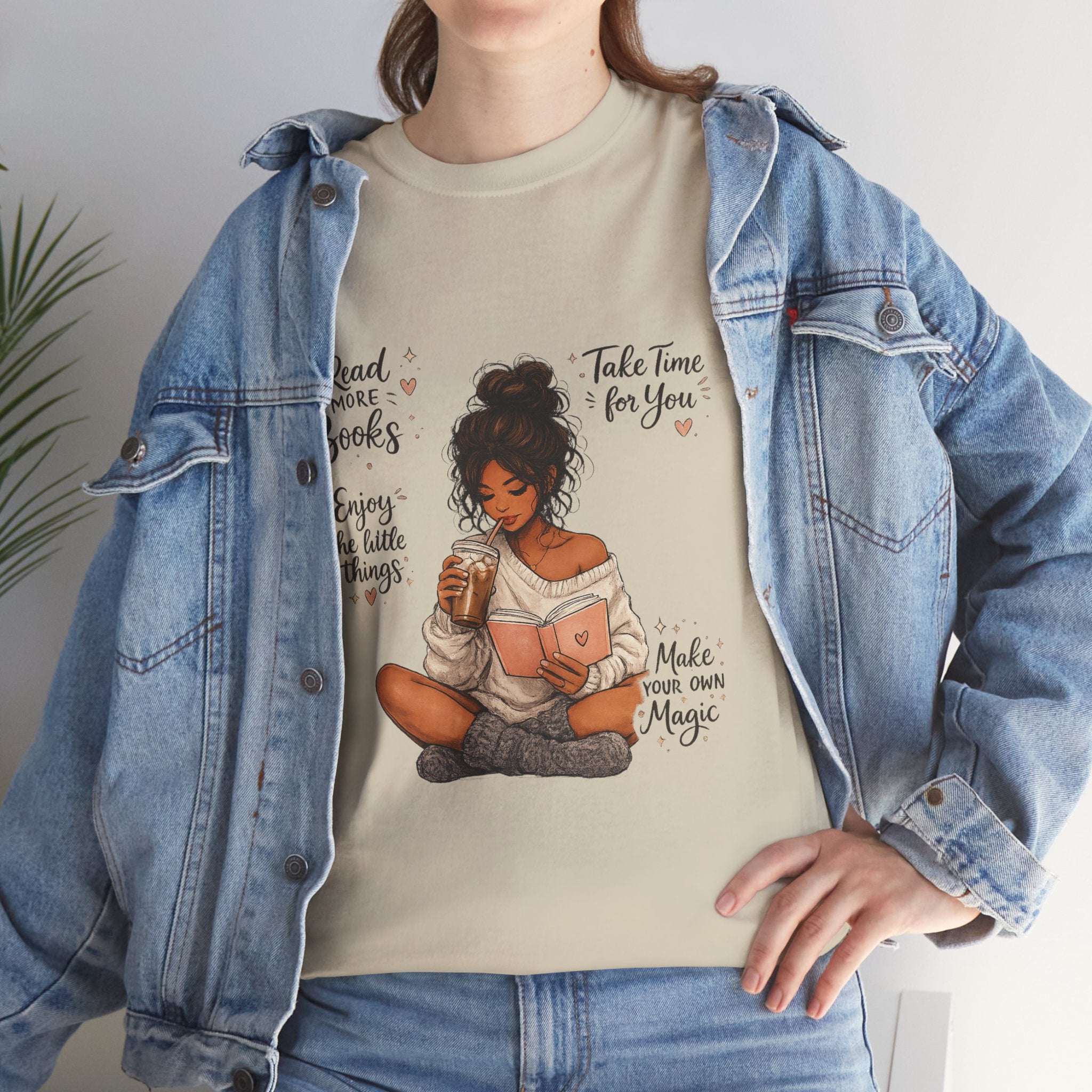 Cozy Reader Shirt | Book Lover Graphic Tee | Hand Drawn Coffee & Books Aesthetic T-Shirt