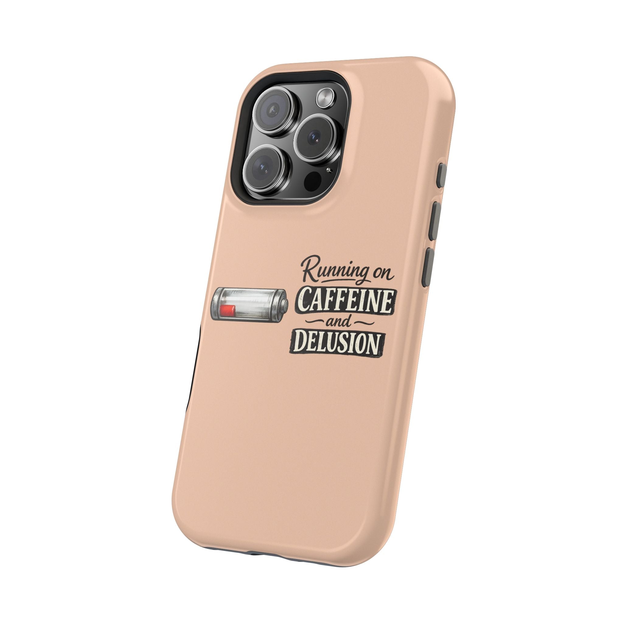 Phone Case — Low Battery: Running on Caffeine & Delusion" Magnetic Impact-Resistant Case