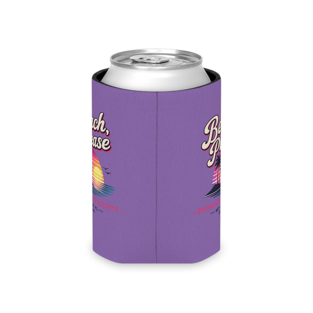 Beach Please Can Cooler | Retro Beach Koozie | Regular & Slim 12 oz Can Cooler | Funny Beach Gift | Pool Party Drink Sleeve