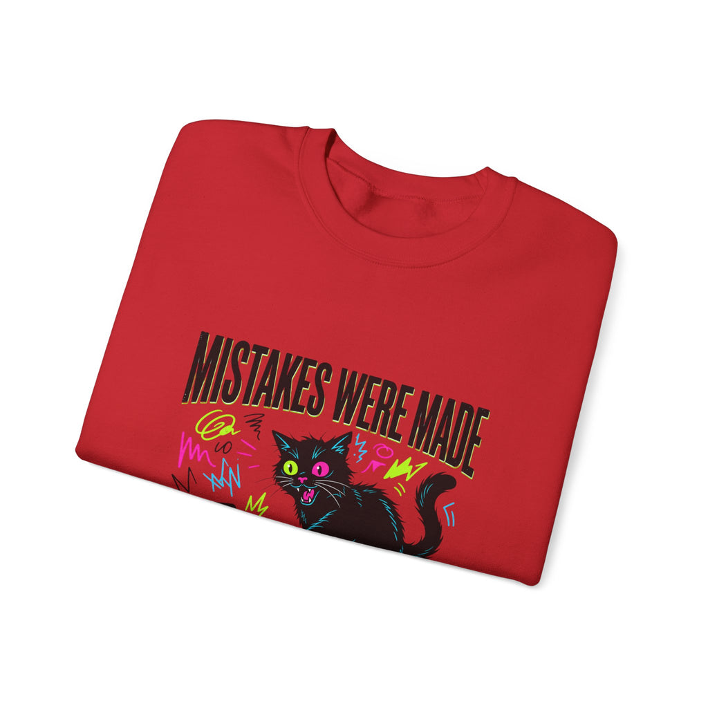 Mistakes Were Made Cat Crewneck Sweatshirt | feral, chaotic humor