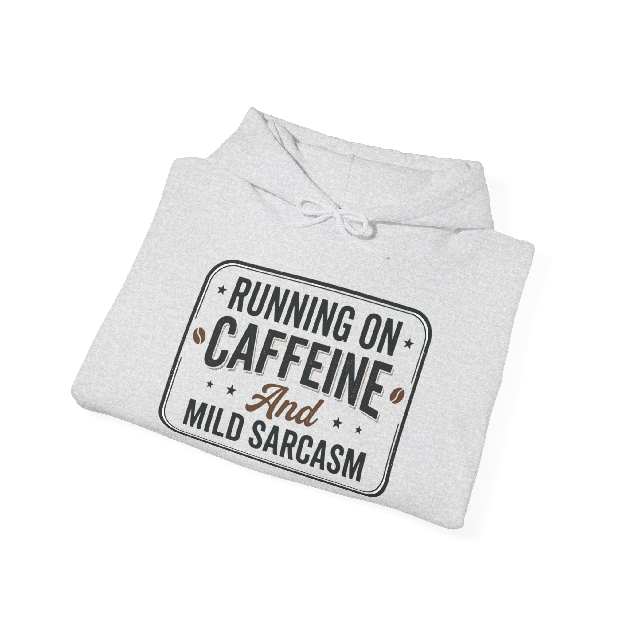 Running on Caffeine and Mild Sarcasm Hoodie | Funny Coffee Lover Sweatshirt | Sarcastic Hoodie Gift | Cozy Unisex Pullover| Multiple Colors Available