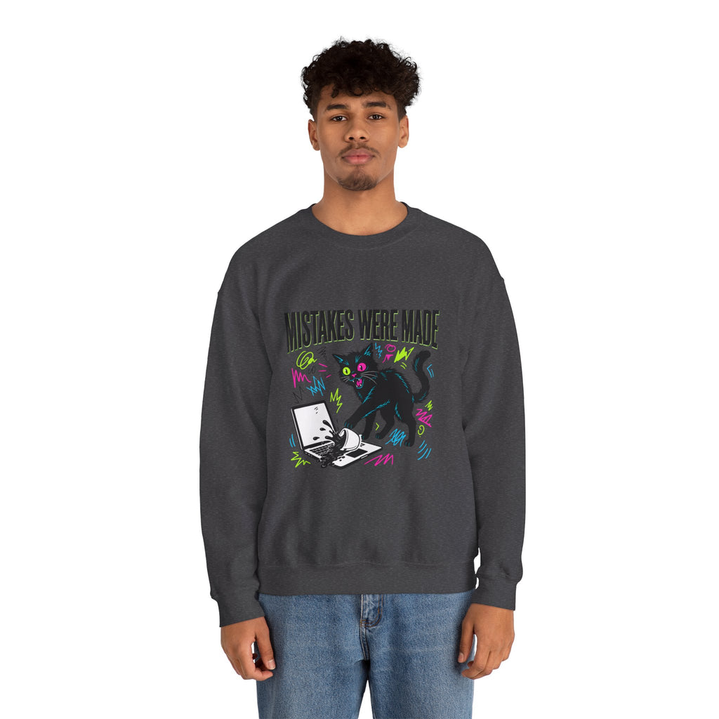 Mistakes Were Made Cat Crewneck Sweatshirt | feral, chaotic humor
