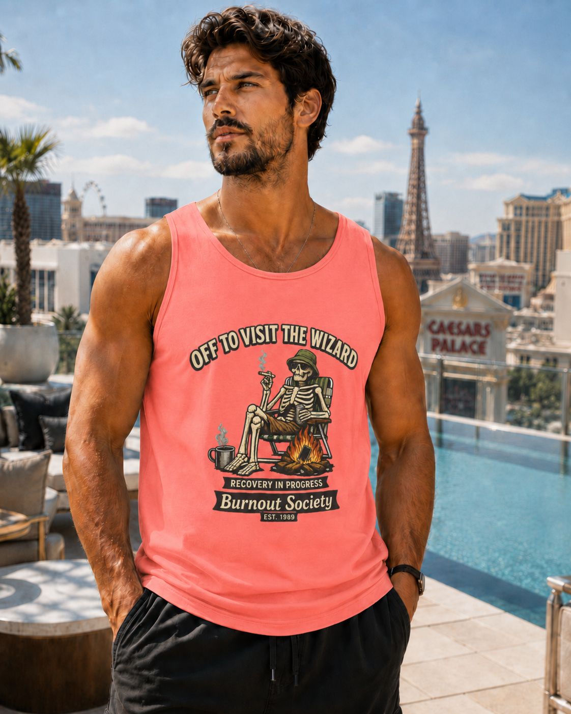 Recovery Tank Top — "Off to Visit the Wizard" Burnout Society Graphic