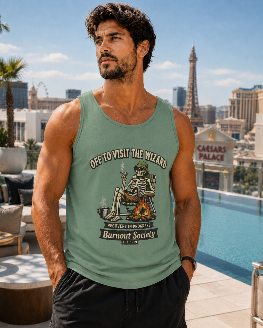 Copy of Recovery Tank Top — "Off to Visit the Wizard" Burnout Society Graphic