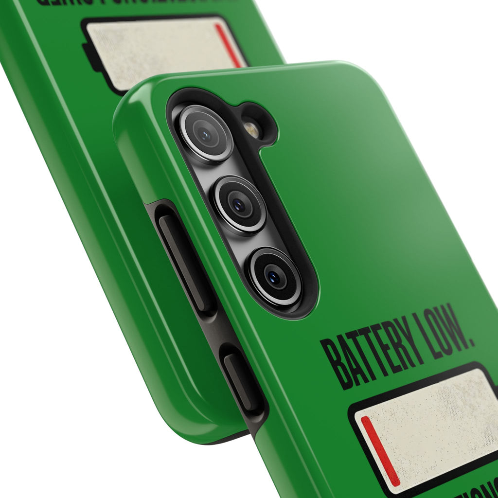 Tough Phone Case — "Battery Low. Expectations Lower." Graphic Protective Cover