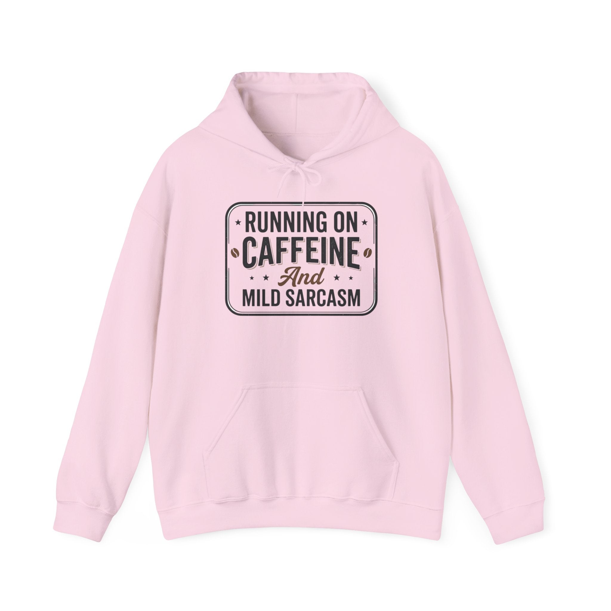 Running on Caffeine and Mild Sarcasm Hoodie | Funny Coffee Lover Sweatshirt | Sarcastic Hoodie Gift | Cozy Unisex Pullover| Multiple Colors Available