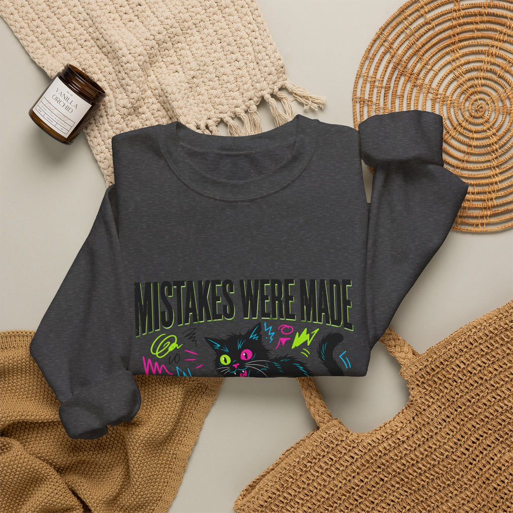 Mistakes Were Made Cat Crewneck Sweatshirt | feral, chaotic humor