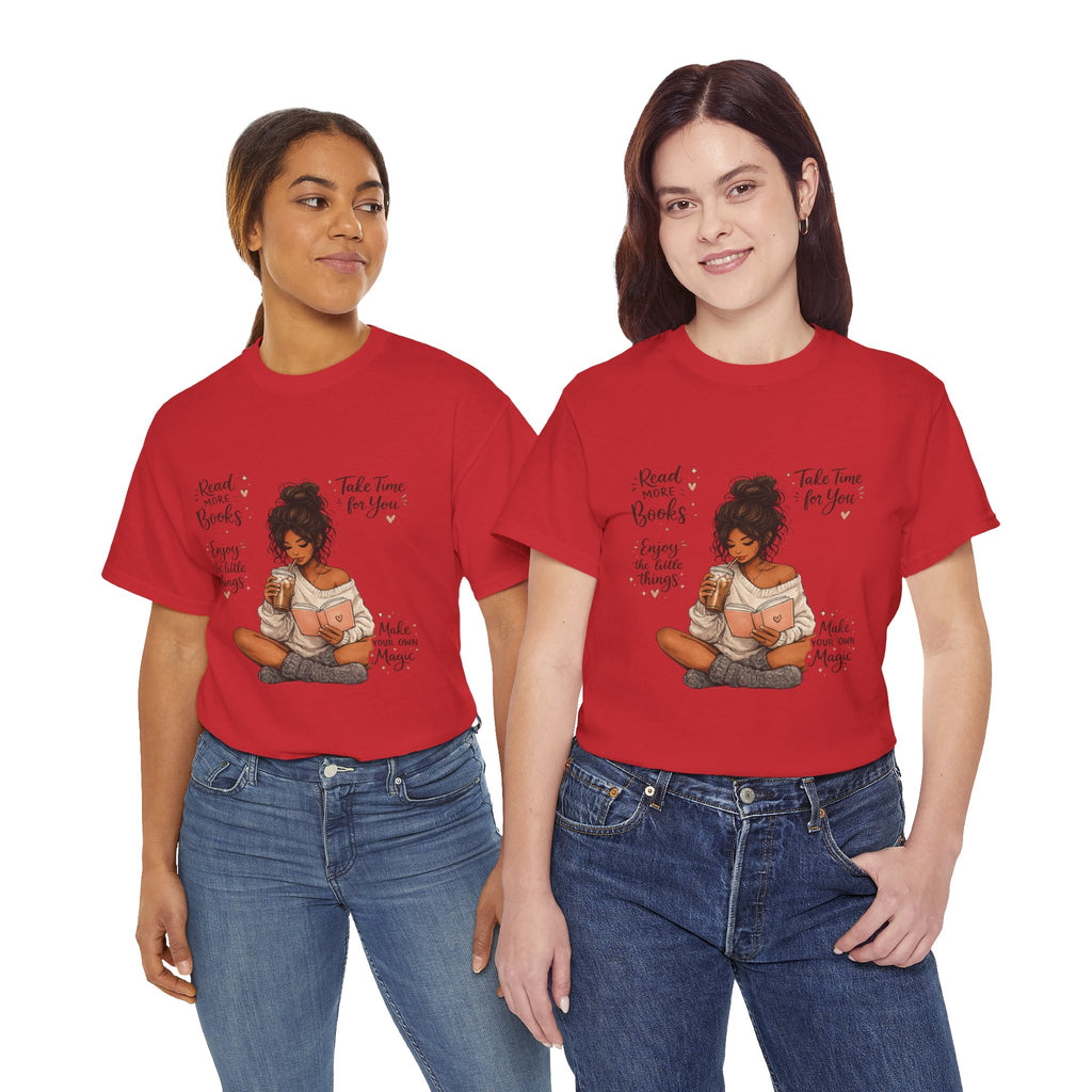 Cozy Reader Shirt | Book Lover Graphic Tee | Hand Drawn Coffee & Books Aesthetic T-Shirt