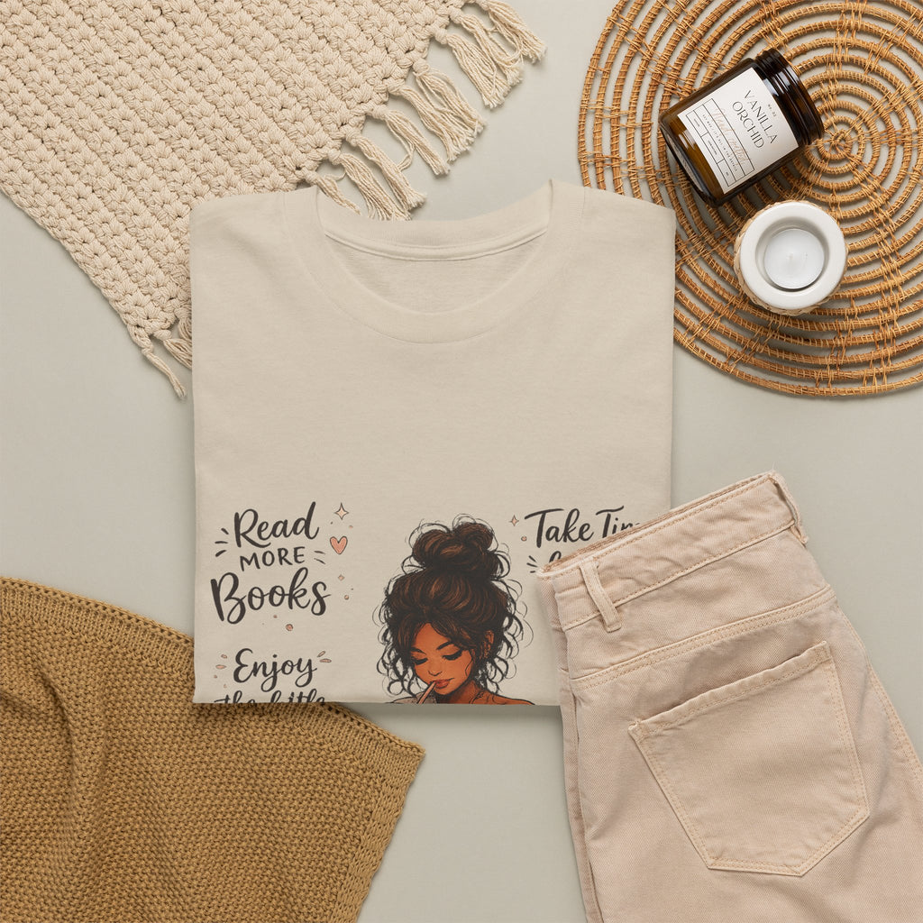 Cozy Reader Shirt | Book Lover Graphic Tee | Hand Drawn Coffee & Books Aesthetic T-Shirt