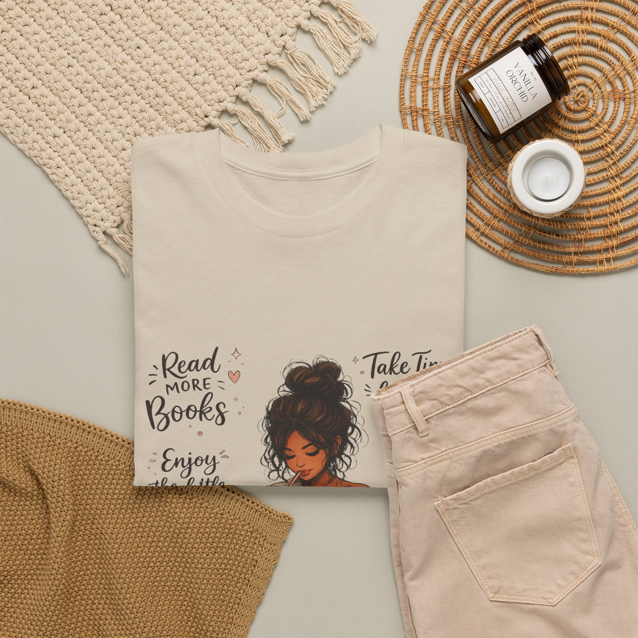 Cozy Reader Shirt | Book Lover Graphic Tee | Hand Drawn Coffee & Books Aesthetic T-Shirt