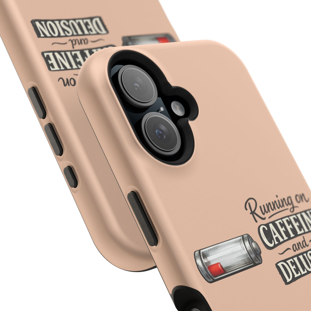 Phone Case — Low Battery: Running on Caffeine & Delusion" Magnetic Impact-Resistant Case