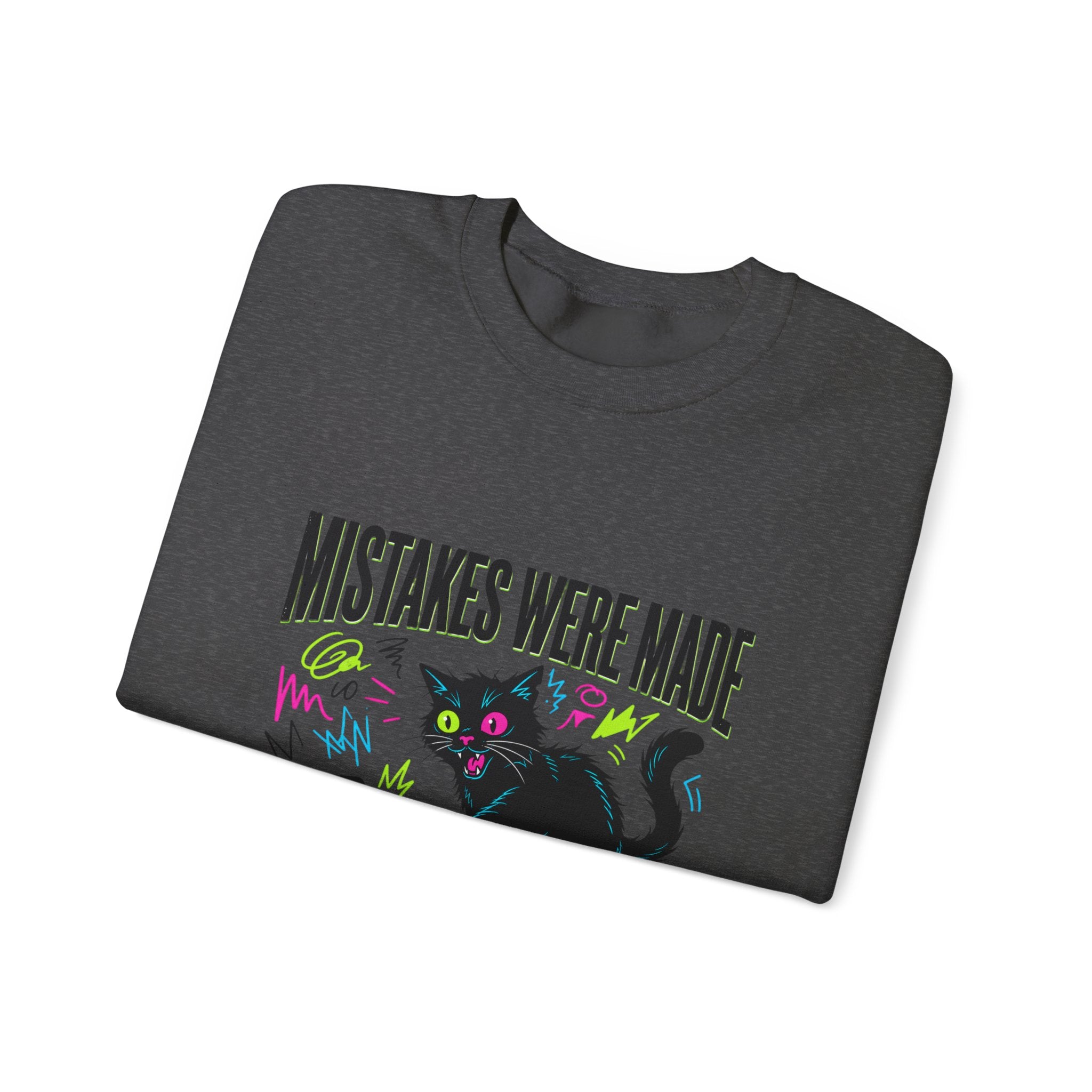 Mistakes Were Made Cat Crewneck Sweatshirt | feral, chaotic humor