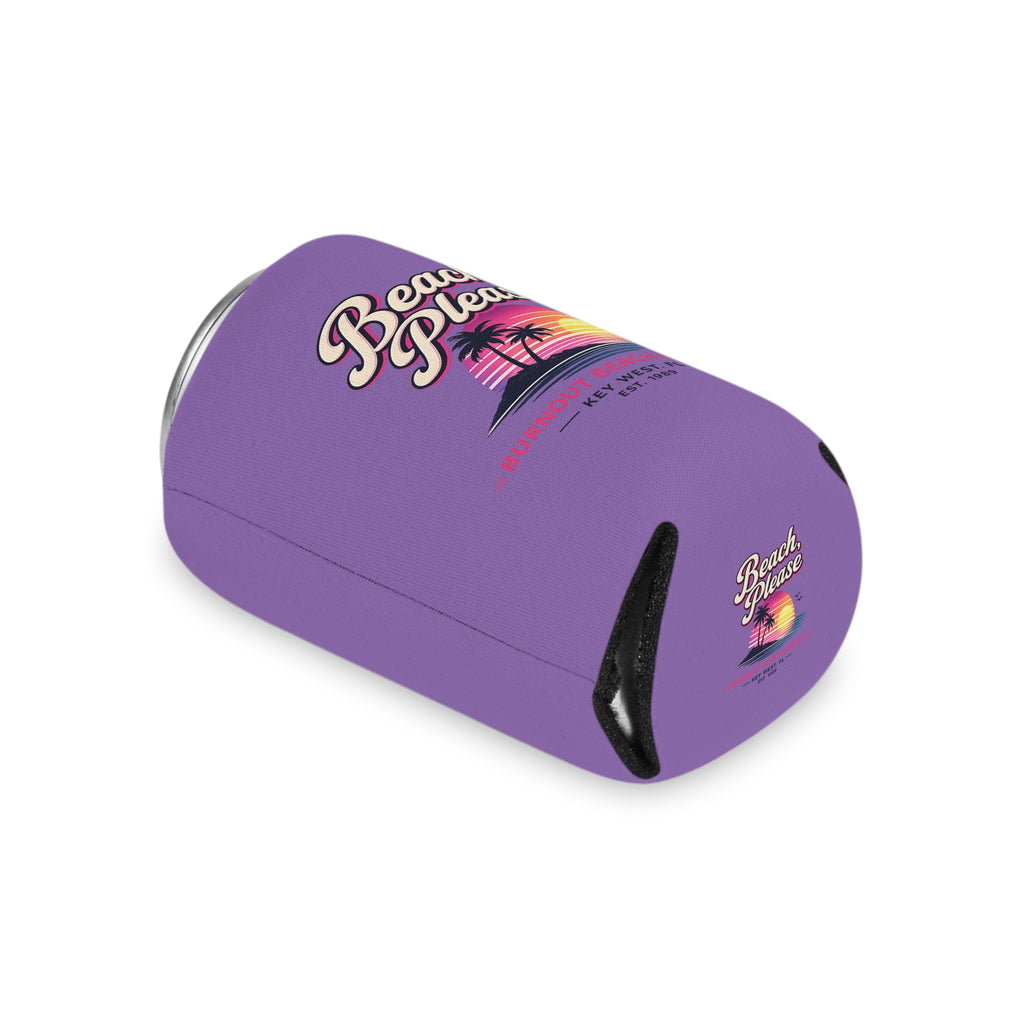 Beach Please Can Cooler | Retro Beach Koozie | Regular & Slim 12 oz Can Cooler | Funny Beach Gift | Pool Party Drink Sleeve