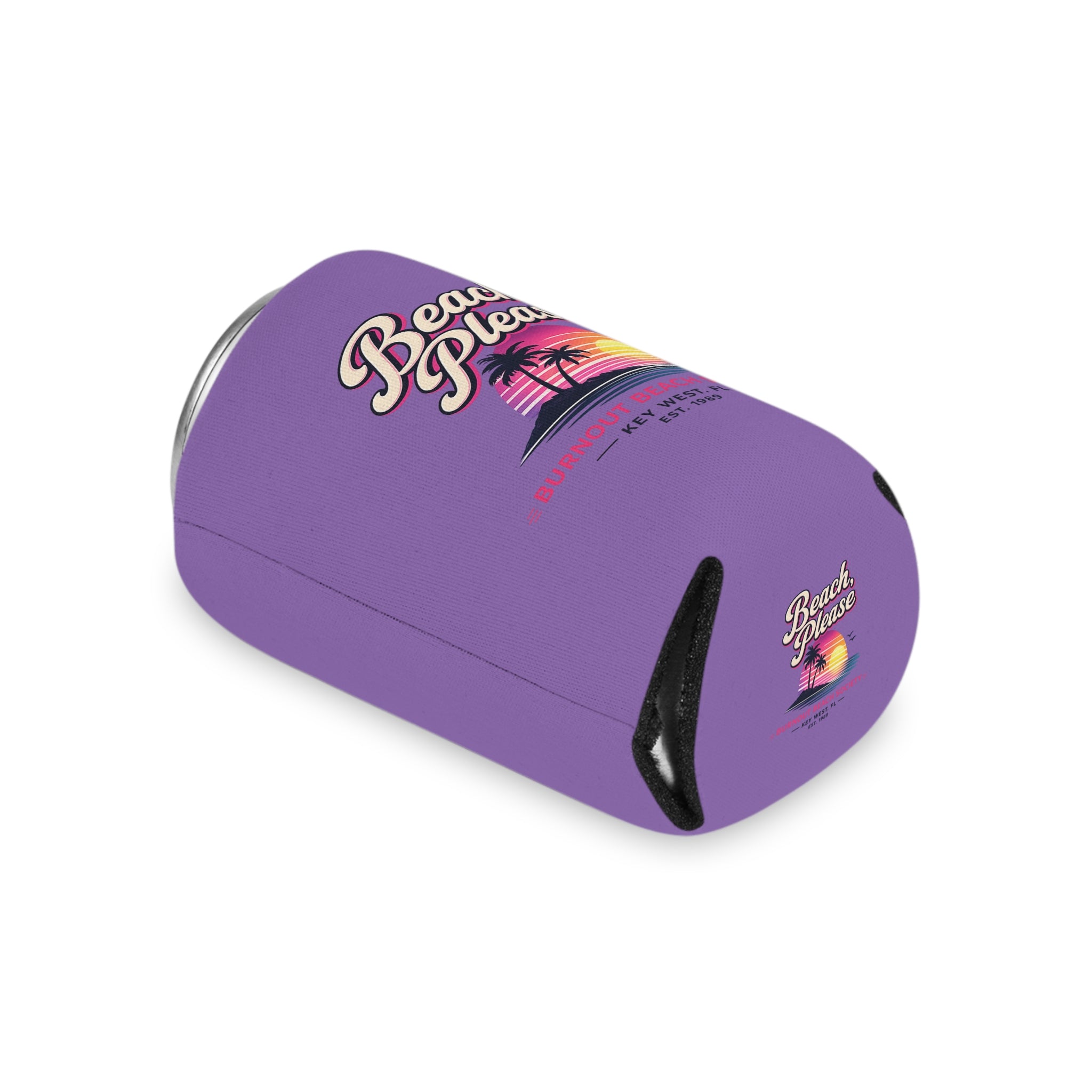 Beach Please Can Cooler | Retro Beach Koozie | Regular & Slim 12 oz Can Cooler | Funny Beach Gift | Pool Party Drink Sleeve