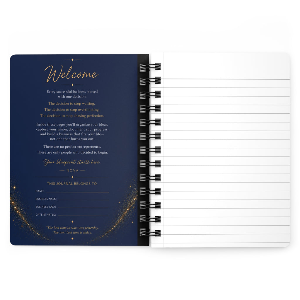 The Entrepreneur’s Blueprint Journal – 5x7 Lined Spiral Notebook for Business Ideas, Goals & Planning