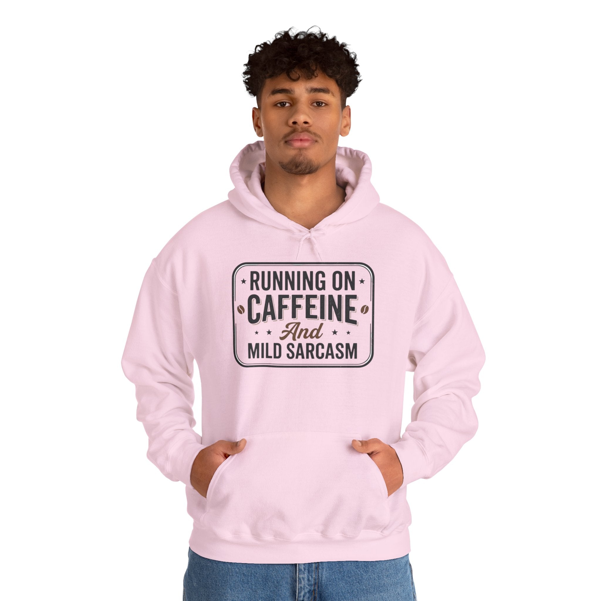 Running on Caffeine and Mild Sarcasm Hoodie | Funny Coffee Lover Sweatshirt | Sarcastic Hoodie Gift | Cozy Unisex Pullover| Multiple Colors Available