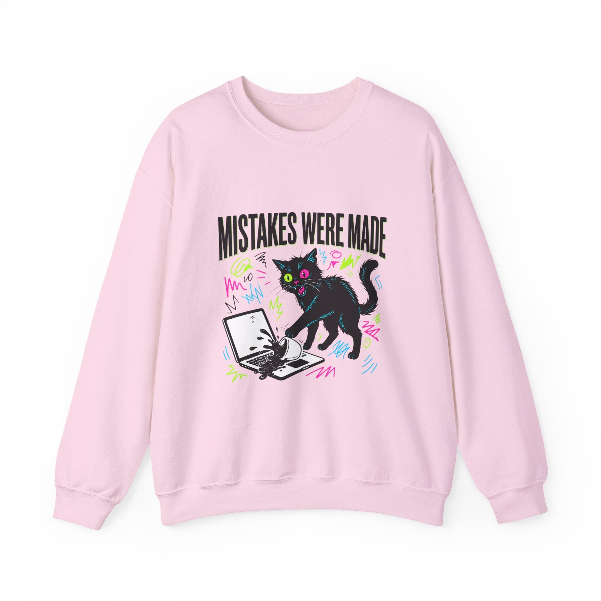 Mistakes Were Made Cat Crewneck Sweatshirt | feral, chaotic humor