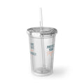 Burnout Boutique Social Club Tumbler | Protect Your Peace Cup | 16oz Acrylic Insulated Tumbler with Straw | Beach Lifestyle Gift