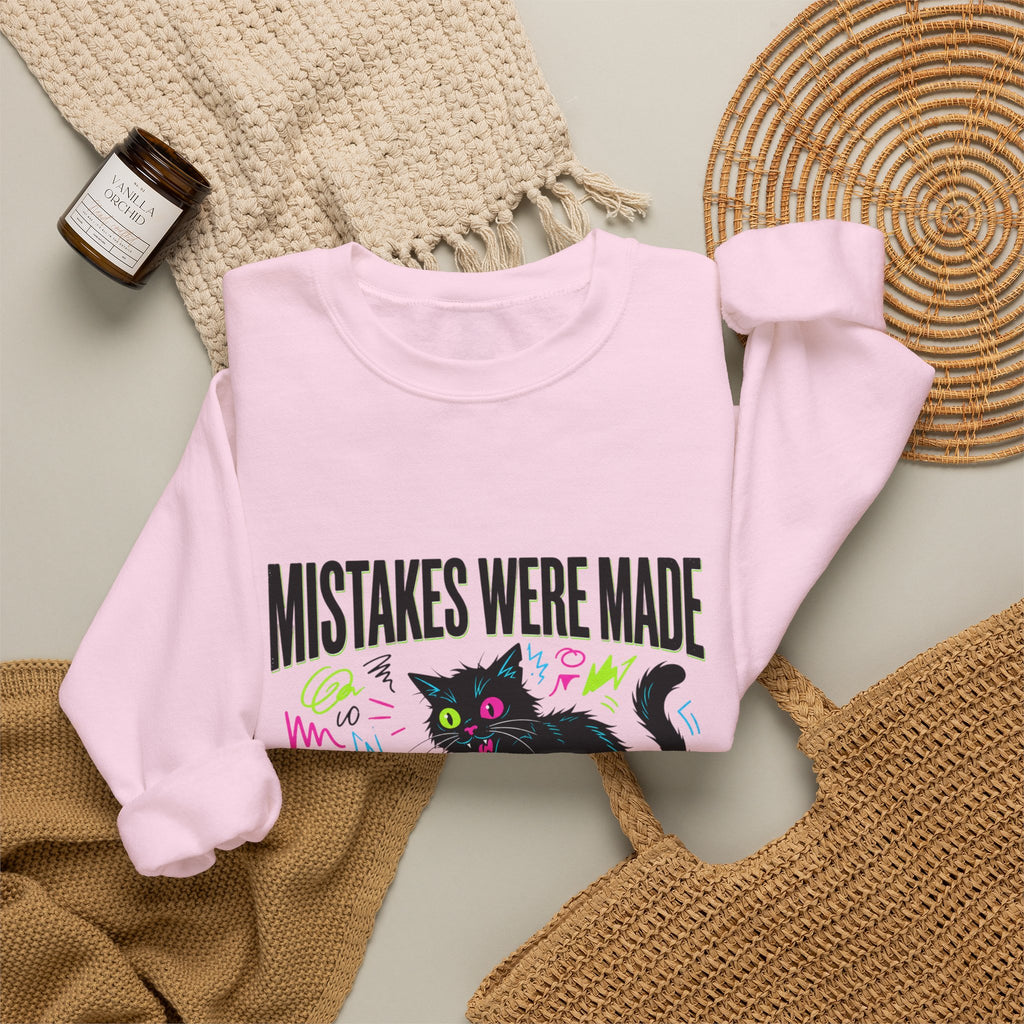 Mistakes Were Made Cat Crewneck Sweatshirt | feral, chaotic humor