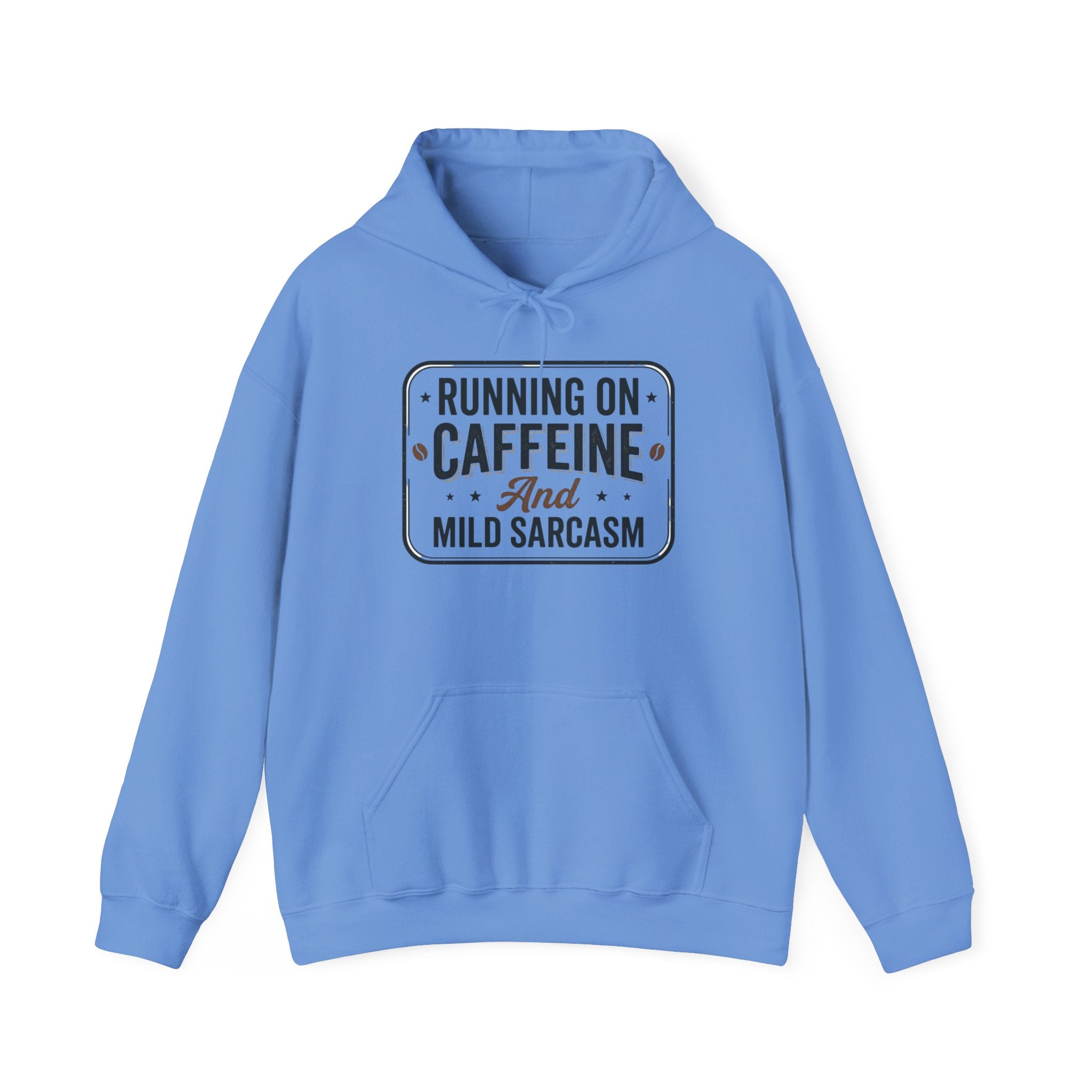 Running on Caffeine and Mild Sarcasm Hoodie | Funny Coffee Lover Sweatshirt | Sarcastic Hoodie Gift | Cozy Unisex Pullover| Multiple Colors Available