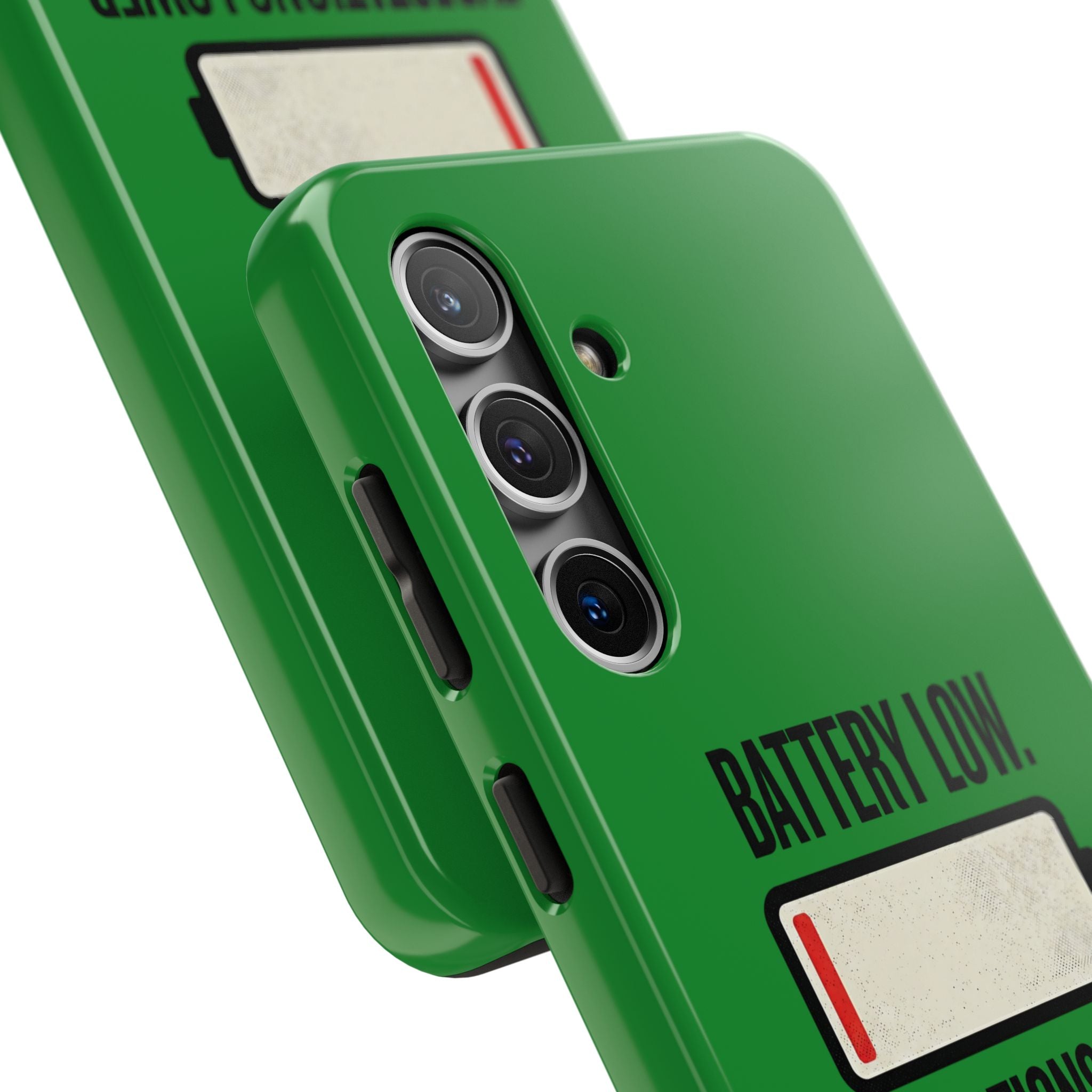Tough Phone Case — "Battery Low. Expectations Lower." Graphic Protective Cover