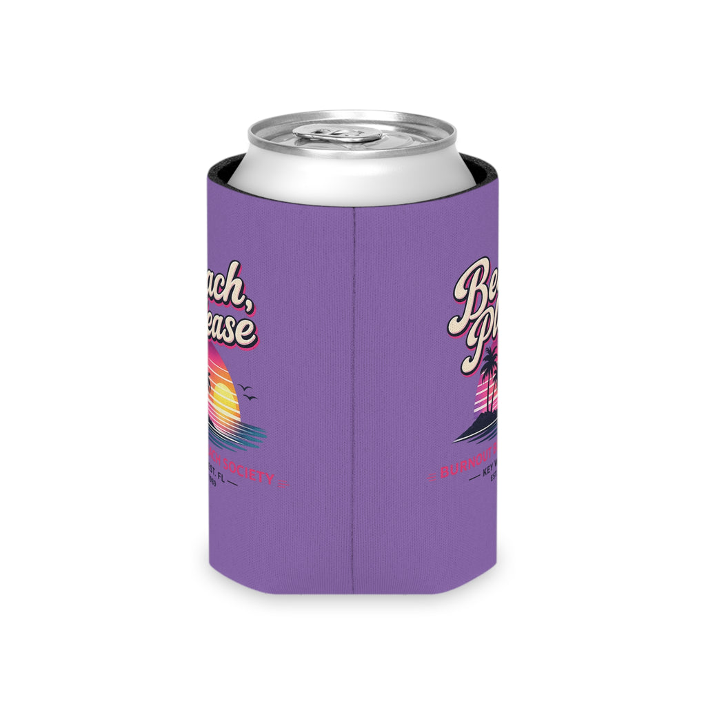 Beach Please Can Cooler | Retro Beach Koozie | Regular & Slim 12 oz Can Cooler | Funny Beach Gift | Pool Party Drink Sleeve